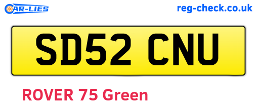 SD52CNU are the vehicle registration plates.