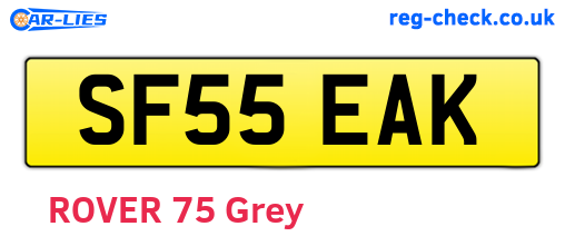 SF55EAK are the vehicle registration plates.