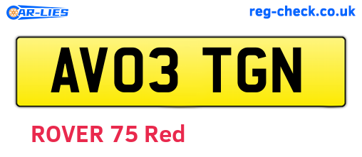 AV03TGN are the vehicle registration plates.