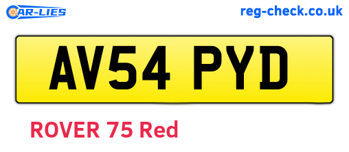 AV54PYD are the vehicle registration plates.