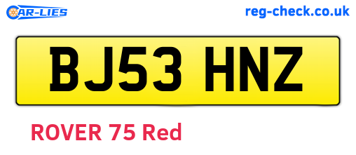BJ53HNZ are the vehicle registration plates.