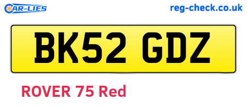 BK52GDZ are the vehicle registration plates.
