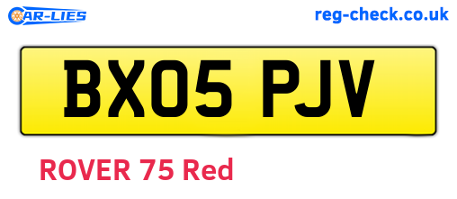 BX05PJV are the vehicle registration plates.