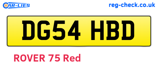 DG54HBD are the vehicle registration plates.