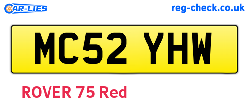 MC52YHW are the vehicle registration plates.