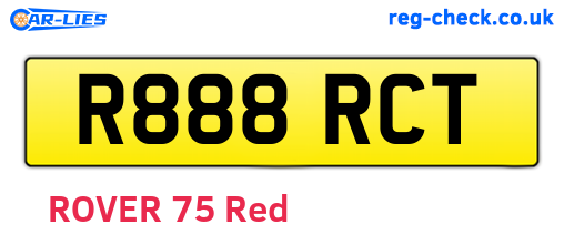 R888RCT are the vehicle registration plates.