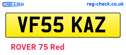 VF55KAZ are the vehicle registration plates.
