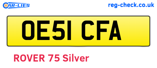 OE51CFA are the vehicle registration plates.
