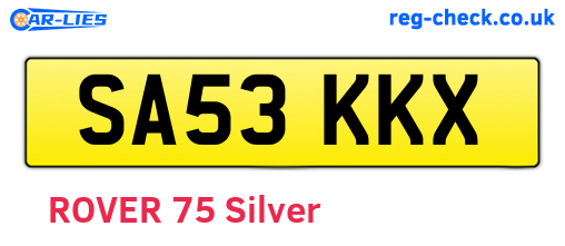 SA53KKX are the vehicle registration plates.