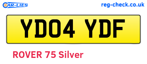 YD04YDF are the vehicle registration plates.
