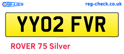 YY02FVR are the vehicle registration plates.