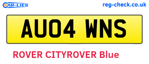 AU04WNS are the vehicle registration plates.