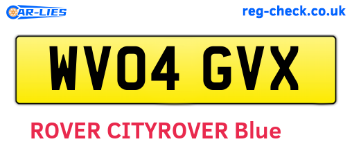 WV04GVX are the vehicle registration plates.