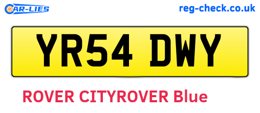 YR54DWY are the vehicle registration plates.