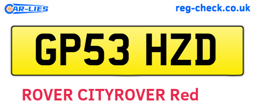 GP53HZD are the vehicle registration plates.