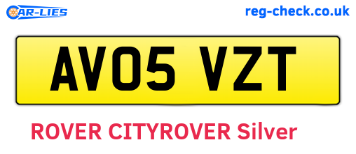 AV05VZT are the vehicle registration plates.