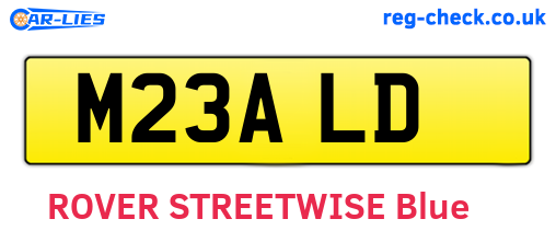 M23ALD are the vehicle registration plates.