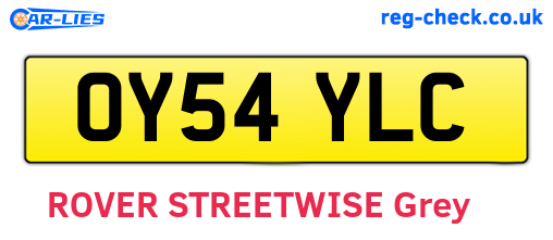 OY54YLC are the vehicle registration plates.