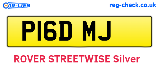 P16DMJ are the vehicle registration plates.
