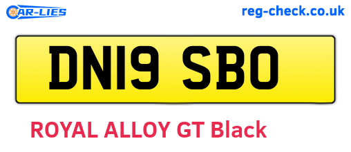 DN19SBO are the vehicle registration plates.