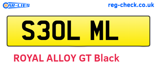S30LML are the vehicle registration plates.