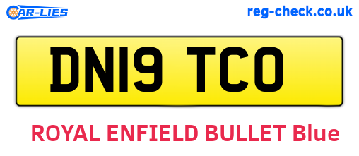 DN19TCO are the vehicle registration plates.