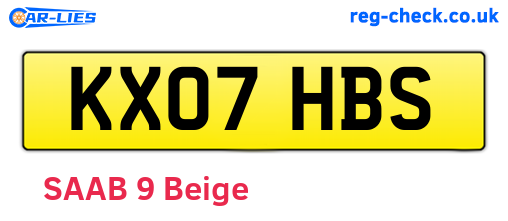 KX07HBS are the vehicle registration plates.