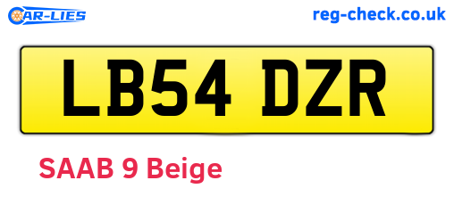 LB54DZR are the vehicle registration plates.