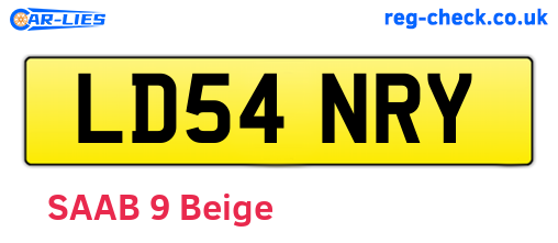 LD54NRY are the vehicle registration plates.