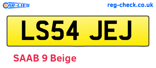 LS54JEJ are the vehicle registration plates.