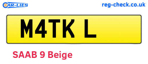 M4TKL are the vehicle registration plates.