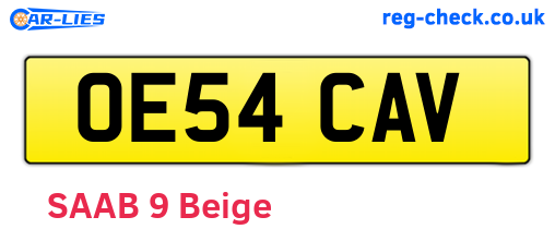OE54CAV are the vehicle registration plates.