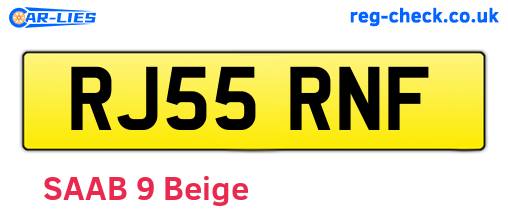 RJ55RNF are the vehicle registration plates.