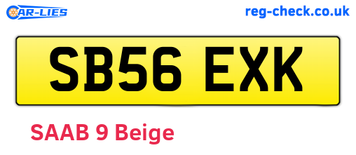 SB56EXK are the vehicle registration plates.