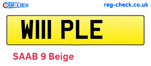 W111PLE are the vehicle registration plates.