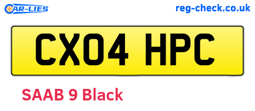 CX04HPC are the vehicle registration plates.