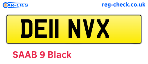 DE11NVX are the vehicle registration plates.