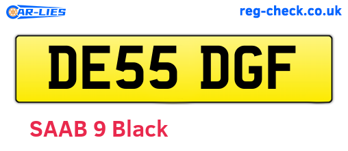 DE55DGF are the vehicle registration plates.