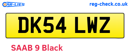 DK54LWZ are the vehicle registration plates.