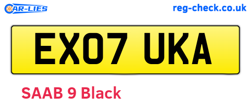 EX07UKA are the vehicle registration plates.