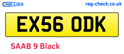 EX56ODK are the vehicle registration plates.
