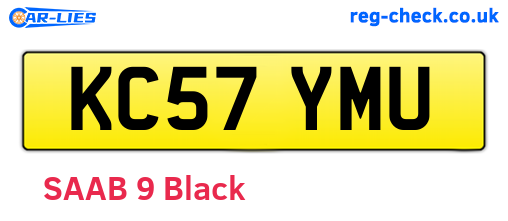 KC57YMU are the vehicle registration plates.