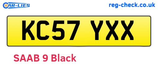 KC57YXX are the vehicle registration plates.