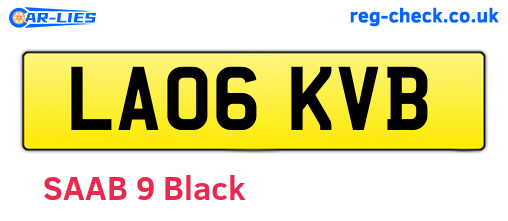LA06KVB are the vehicle registration plates.