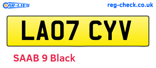 LA07CYV are the vehicle registration plates.