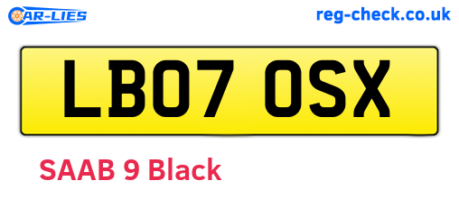 LB07OSX are the vehicle registration plates.