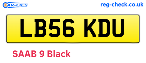 LB56KDU are the vehicle registration plates.