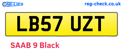 LB57UZT are the vehicle registration plates.