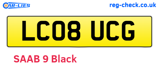 LC08UCG are the vehicle registration plates.