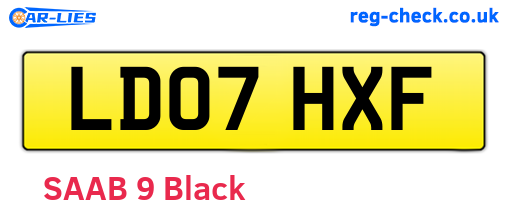 LD07HXF are the vehicle registration plates.